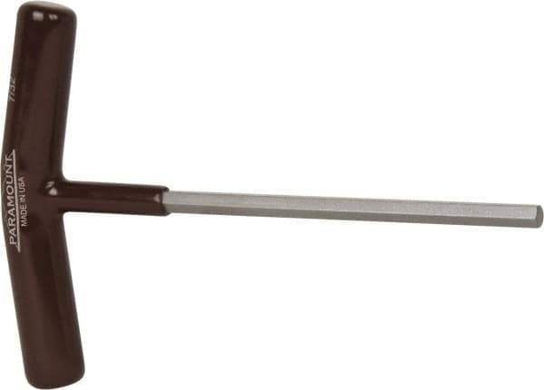 Paramount - 7/32" Hex, T-Handle Cushion Grip, Hex Key - 6" OAL, Steel, Inch System of Measurement - Eagle Tool & Supply