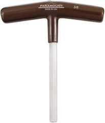 Paramount - 3/8" Hex, T-Handle Cushion Grip, Hex Key - 6" OAL, Steel, Inch System of Measurement - Eagle Tool & Supply