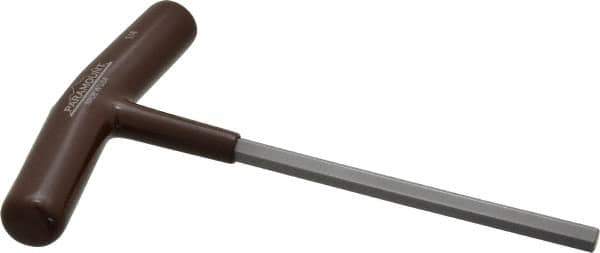 Paramount - 1/4" Hex, T-Handle Cushion Grip, Hex Key - 6" OAL, Steel, Inch System of Measurement - Eagle Tool & Supply