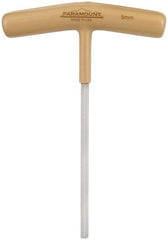 Paramount - 5mm Hex, T-Handle Cushion Grip, Hex Key - 6" OAL, Steel, Metric System of Measurement - Eagle Tool & Supply