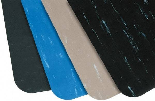 PRO-SAFE - 3' Long x 2' Wide, Dry Environment, Anti-Fatigue Matting - Blue Marbleized, Vinyl with Vinyl Sponge Base - Eagle Tool & Supply