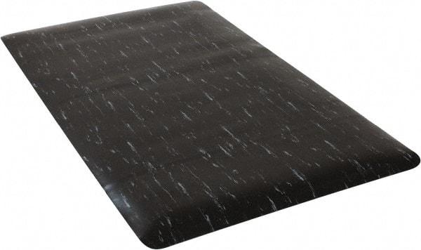PRO-SAFE - 5' Long x 3' Wide, Dry Environment, Anti-Fatigue Matting - Black Marbleized, Vinyl with Vinyl Sponge Base - Eagle Tool & Supply