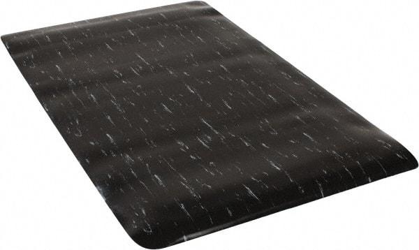 PRO-SAFE - 5' Long x 3' Wide, Dry Environment, Anti-Fatigue Matting - Black Marbleized, Vinyl with Vinyl Sponge Base - Eagle Tool & Supply