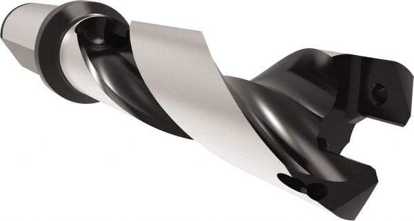 Allied Machine and Engineering - Series 24, 24 to 25.99mm Diam, 25mm Diam Straight Shank with Flange, Helical Flute Spade Drill - 78mm Max Depth, 113.8mm Body Length, 169.8mm OAL, Standard Length, Through Coolant - Eagle Tool & Supply