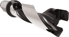 Allied Machine and Engineering - Series 24, 24 to 25.99mm Diam, 25mm Diam Straight Shank with Flange, Helical Flute Spade Drill - 78mm Max Depth, 113.8mm Body Length, 169.8mm OAL, Standard Length, Through Coolant - Eagle Tool & Supply