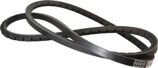 Browning - Section 5VX, 5/8" Wide, 67" Outside Length, Gripnotch V-Belt - Rubber Compound, 358 Gripnotch, No. 5VX670 - Eagle Tool & Supply