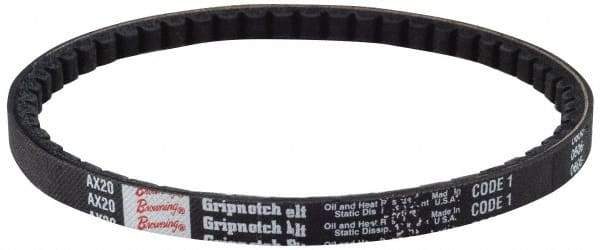 Browning - Section AX, 1/2" Wide, 57" Outside Length, Gripnotch V-Belt - Rubber Compound, Gripnotch, No. AX55 - Eagle Tool & Supply