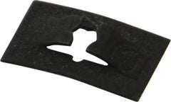 Made in USA - 3/8" Long x 9/16" Wide, Rectangular Speed Nut - 1/16" Hole Diam, Spring Steel, Black Phosphate Finish, For Nonthreaded Fasteners - Eagle Tool & Supply