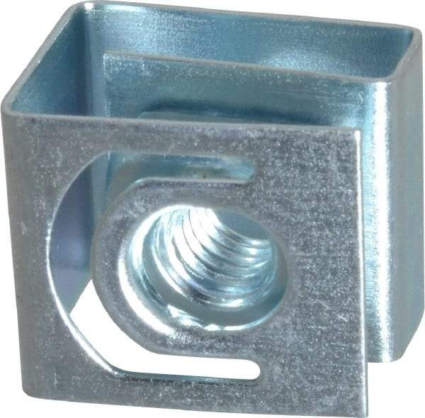 Made in USA - #10-32 Screw, 0.069 to 0.079" Thick, Spring Steel G Nut Retainer - 19/64" Center Edge, Zinc-Plated Finish - Eagle Tool & Supply