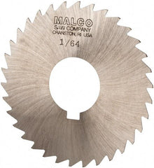 Made in USA - 3" Diam x 1/64" Blade Thickness x 1" Arbor Hole Diam, 34 Tooth Slitting and Slotting Saw - Arbor Connection, Right Hand, Uncoated, High Speed Steel, Concave Ground, Contains Keyway - Eagle Tool & Supply