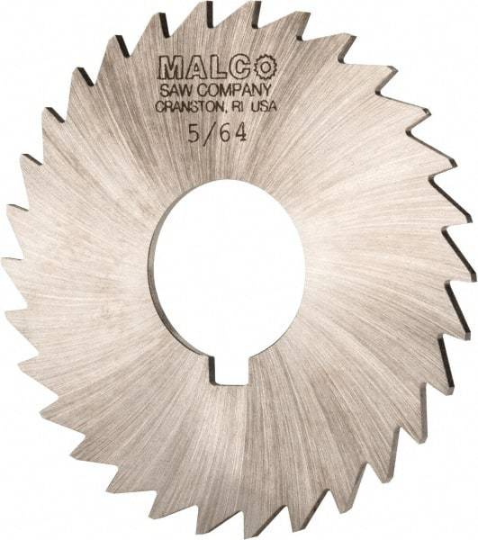 Made in USA - 3" Diam x 5/64" Blade Thickness x 1" Arbor Hole Diam, 30 Tooth Slitting and Slotting Saw - Arbor Connection, Right Hand, Uncoated, High Speed Steel, Concave Ground - Eagle Tool & Supply