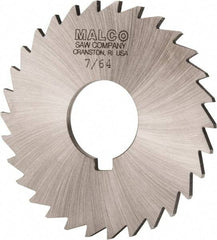 Made in USA - 3" Diam x 7/64" Blade Thickness x 1" Arbor Hole Diam, 30 Tooth Slitting and Slotting Saw - Arbor Connection, Right Hand, Uncoated, High Speed Steel, Concave Ground, Contains Keyway - Eagle Tool & Supply