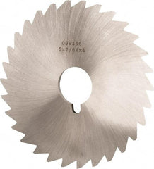 Made in USA - 5" Diam x 7/64" Blade Thickness x 1" Arbor Hole Diam, 40 Tooth Slitting and Slotting Saw - Arbor Connection, Right Hand, Uncoated, High Speed Steel, Concave Ground, Contains Keyway - Eagle Tool & Supply