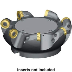 Kennametal - 200mm Cut Diam, 10mm Max Depth, 60mm Arbor Hole, 9 Inserts, RCGT 2006... Insert Style, Indexable Copy Face Mill - 12,500 Max RPM, 63mm High, Series KSRM - Eagle Tool & Supply