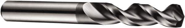 DORMER - 0.37" 130° Spiral Flute Cobalt Screw Machine Drill Bit - AlCrN Finish, Right Hand Cut, 40mm Flute Length, 84mm OAL, Special Type Point, Straight Shank - Eagle Tool & Supply