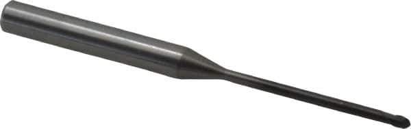 OSG - 3/32" Diam, 3/32" LOC, 2 Flute Solid Carbide Ball End Mill - WXL Finish, Single End, 3-1/8" OAL, 1/4" Shank Diam, Spiral Flute - Eagle Tool & Supply