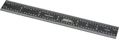 SPI - 6" Long, 1/64, 1/50, 1/32, 1/10" Graduation, Rigid Steel Rule - 3R Graduation Style, 3/4" Wide, Black, Black Chrome Finish - Eagle Tool & Supply
