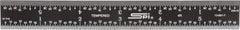 SPI - 6" Long, 1/64, 1/32, 1/16, 1/8" Graduation, Rigid Steel Rule - 4R Graduation Style, 3/4" Wide, Black, Black Chrome Finish - Eagle Tool & Supply
