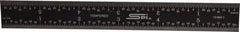 SPI - 6" Long, 1/64, 1/32" and 0.5, 1mm Graduation, Rigid Steel Rule - English/Metric Graduation Style, 3/4" Wide, Black, Black Chrome Finish - Eagle Tool & Supply