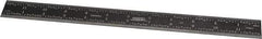 SPI - 12" Long, 1/100, 1/64, 1/50, 1/32" Graduation, Rigid Steel Rule - 16R Graduation Style, 1" Wide, Black, Black Chrome Finish - Eagle Tool & Supply
