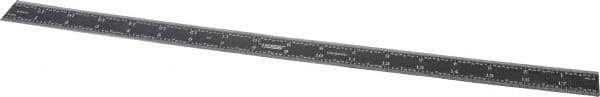 SPI - 18" Long, 1/64, 1/50, 1/32, 1/10" Graduation, Rigid Steel Rule - 3R Graduation Style, 1-1/8" Wide, Black, Black Chrome Finish - Eagle Tool & Supply