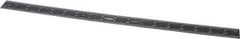 SPI - 18" Long, 1/64, 1/50, 1/32, 1/10" Graduation, Rigid Steel Rule - 3R Graduation Style, 1-1/8" Wide, Black, Black Chrome Finish - Eagle Tool & Supply