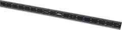 SPI - 18" Long, 1/64, 1/32, 1/16, 1/8" Graduation, Rigid Steel Rule - 4R Graduation Style, 1-1/8" Wide, Black, Black Chrome Finish - Eagle Tool & Supply