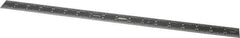 SPI - 18" Long, 1/100, 1/64, 1/32, 1/10" Graduation, Rigid Steel Rule - 5R Graduation Style, 1-1/8" Wide, Black, Black Chrome Finish - Eagle Tool & Supply