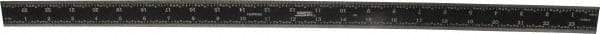 SPI - 24" Long, 1/64, 1/32, 1/16, 1/8" Graduation, Rigid Steel Rule - 4R Graduation Style, 1-1/8" Wide, Black, Black Chrome Finish - Eagle Tool & Supply