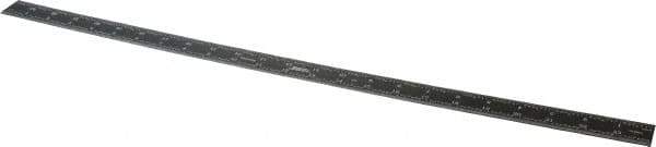 SPI - 24" Long, 1/100, 1/64, 1/50, 1/32" Graduation, Rigid Steel Rule - 16R Graduation Style, 1-1/8" Wide, Black, Black Chrome Finish - Eagle Tool & Supply