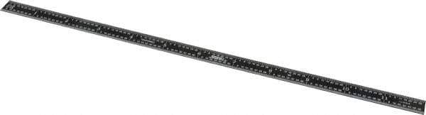 SPI - 12" Long, 1/64, 1/50, 1/32, 1/10" Graduation, Flexible Steel Rule - 3R Graduation Style, 1/2" Wide, Black, Black Chrome Finish - Eagle Tool & Supply