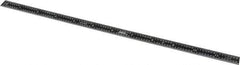 SPI - 12" Long, 1/64, 1/50, 1/32, 1/10" Graduation, Flexible Steel Rule - 3R Graduation Style, 1/2" Wide, Black, Black Chrome Finish - Eagle Tool & Supply