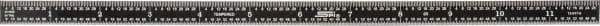 SPI - 12" Long, 1/100, 1/64, 1/32, 1/10" Graduation, Flexible Steel Rule - 5R Graduation Style, 1/2" Wide, Black, Black Chrome Finish - Eagle Tool & Supply