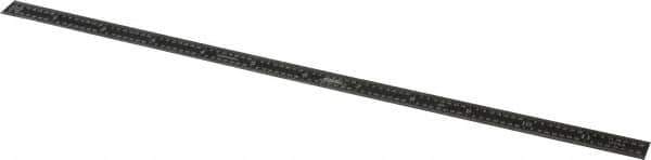 SPI - 12" Long, 1/100, 1/64, 1/50, 1/32" Graduation, Flexible Steel Rule - 16R Graduation Style, 1/2" Wide, Black, Black Chrome Finish - Eagle Tool & Supply