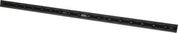SPI - 18" Long, 1/100, 1/64, 1/32, 1/10" Graduation, Flexible Steel Rule - 5R Graduation Style, 3/4" Wide, Black, Black Chrome Finish - Eagle Tool & Supply
