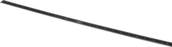 SPI - 24" Long, 1/64, 1/32, 1/16, 1/8" Graduation, Flexible Steel Rule - 4R Graduation Style, 3/4" Wide, Black, Black Chrome Finish - Eagle Tool & Supply