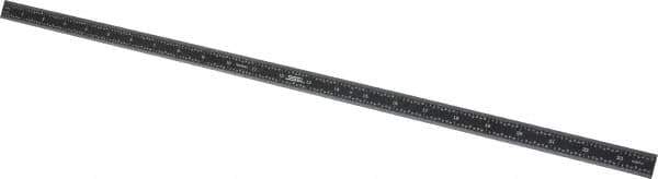 SPI - 24" Long, 1/100, 1/64, 1/32, 1/10" Graduation, Flexible Steel Rule - 5R Graduation Style, 3/4" Wide, Black, Black Chrome Finish - Eagle Tool & Supply