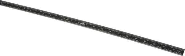 SPI - 24" Long, 1/100, 1/64, 1/50, 1/32" Graduation, Flexible Steel Rule - 16R Graduation Style, 3/4" Wide, Black, Black Chrome Finish - Eagle Tool & Supply