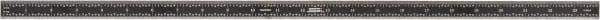 SPI - 24" Long, 1/64, 1/32" and 0.5, 1mm Graduation, Flexible Steel Rule - English/Metric Graduation Style, 3/4" Wide, Black, Black Chrome Finish - Eagle Tool & Supply