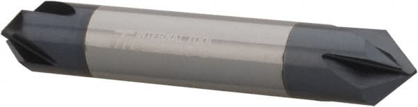 Made in USA - 1/2" Diam 4 Flute Double End Solid Carbide Chamfer Mill - Eagle Tool & Supply
