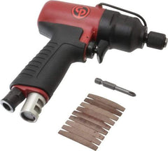 Chicago Pneumatic - 1/4" Bit Holder, 5,600 RPM, Pistol Grip Handle Air Screwdriver - 4.4 to 30 Ft/Lb Torque, 1/4 NPT Inlet, 6.8 CFM - Eagle Tool & Supply