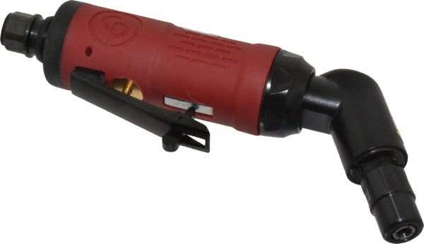 Chicago Pneumatic - 1/4" Collet, Angle Handle, Angle Air Die Grinder - 23,000 RPM, Rear Exhaust, 8 CFM, 0.28 hp, 6.21 bar, 1/4" Inlet - Eagle Tool & Supply