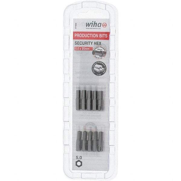 Wiha - 5mm Hex Screwdriver Bit - 1/4" Drive, 1" OAL - Eagle Tool & Supply