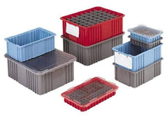 LEWISBins+ - 0.43 Cu Ft, 40 Lb Load Capacity Red Polyethylene Dividable Container - Stacking, 16-1/2" Long x 10.9" Wide x 6" High - Eagle Tool & Supply