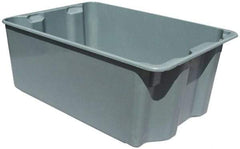 MFG Tray - 500 Lb Load Capacity Gray Fiberglass Tote Container - Stacking, Nesting, 27-1/2" Long x 20" Wide x 14.1" High - Eagle Tool & Supply