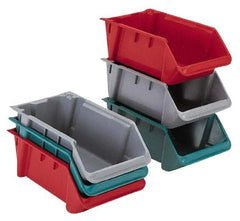 LEWISBins+ - 500 Lb. Load Capacity, 24-1/8" Deep, Red Polyethylene Hopper Stacking Bin - 8" High x 16-1/4" Wide x 24-1/8" Long - Eagle Tool & Supply