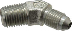 Parker - 1/4" Tube OD, 37° Steel Flared Tube Male 45° Elbow - 1/4 NPTF, Flare x MNPTF Ends - Eagle Tool & Supply