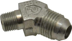 Parker - 3/8" Tube OD, 37° Steel Flared Tube Male 45° Elbow - 1/8 NPTF, Flare x MNPTF Ends - Eagle Tool & Supply