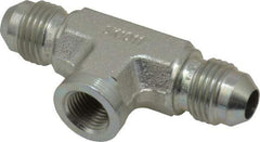 Parker - 5/16" Tube OD, 37° Steel Flared Tube Female Branch Tee - 1/8 NPTF, Flare x FNPTF Ends - Eagle Tool & Supply