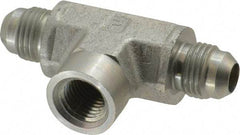 Parker - 3/8" Tube OD, 37° Steel Flared Tube Female Branch Tee - 1/4 NPTF, Flare x FNPTF Ends - Eagle Tool & Supply